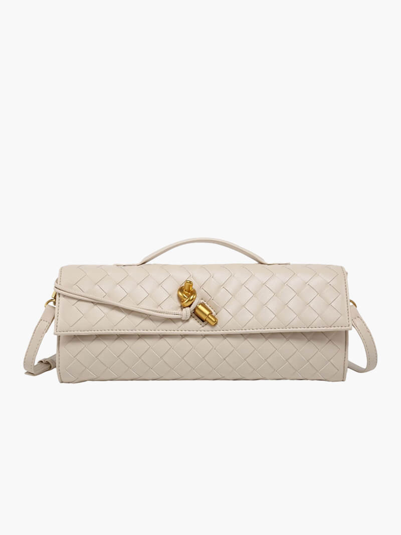 Leren klassieke handtas voor dames - slank en minimalistisch
