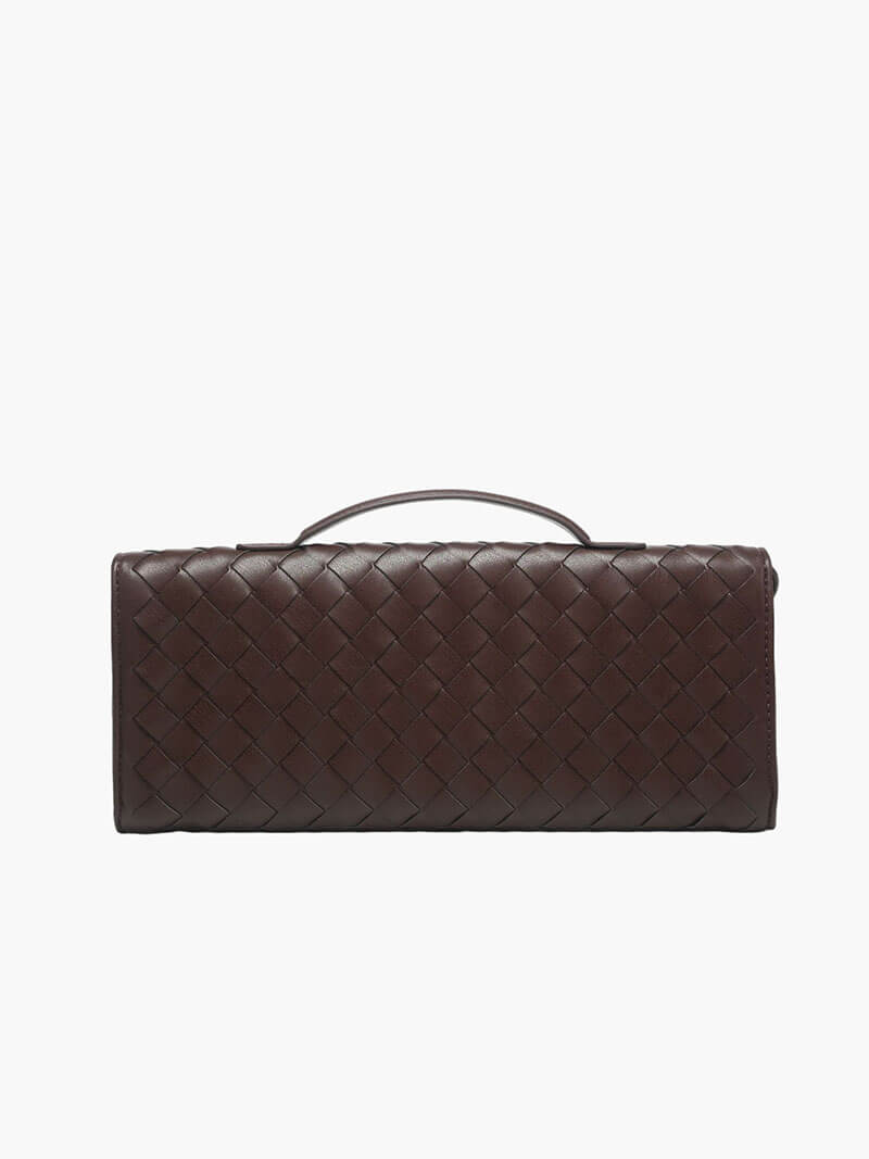 Leren klassieke handtas voor dames - slank en minimalistisch