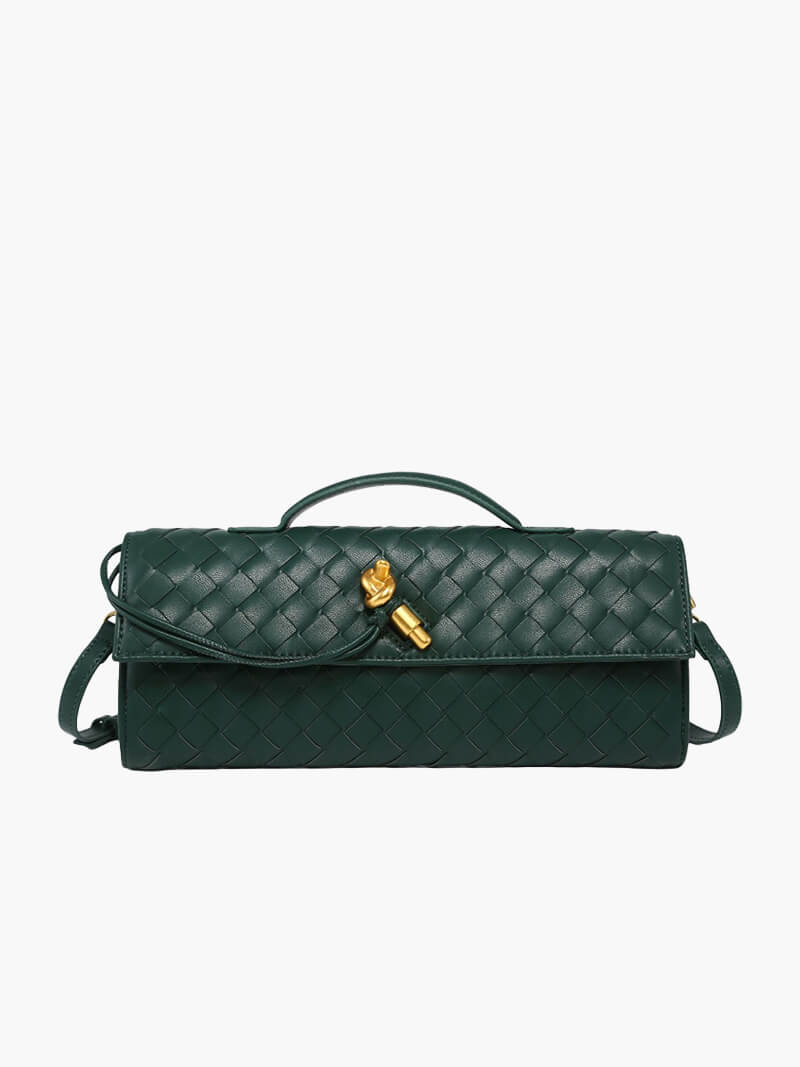 Leren klassieke handtas voor dames - slank en minimalistisch