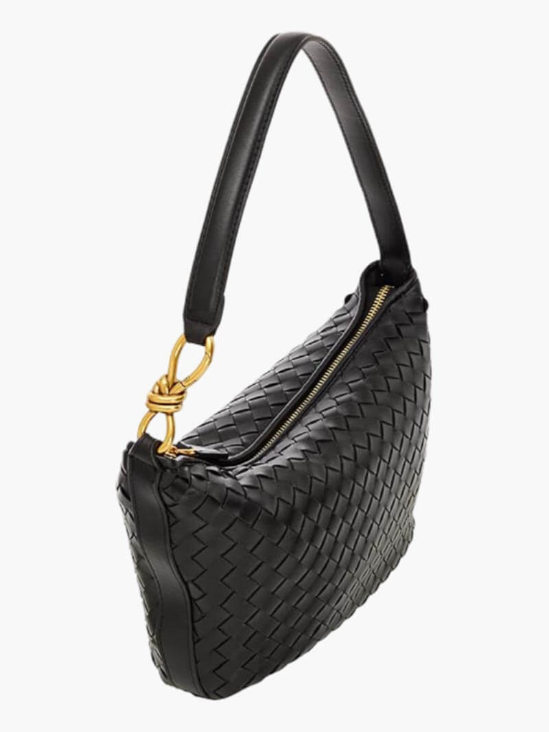 Geweven leren hobo tas dames – chique en veelzijdige