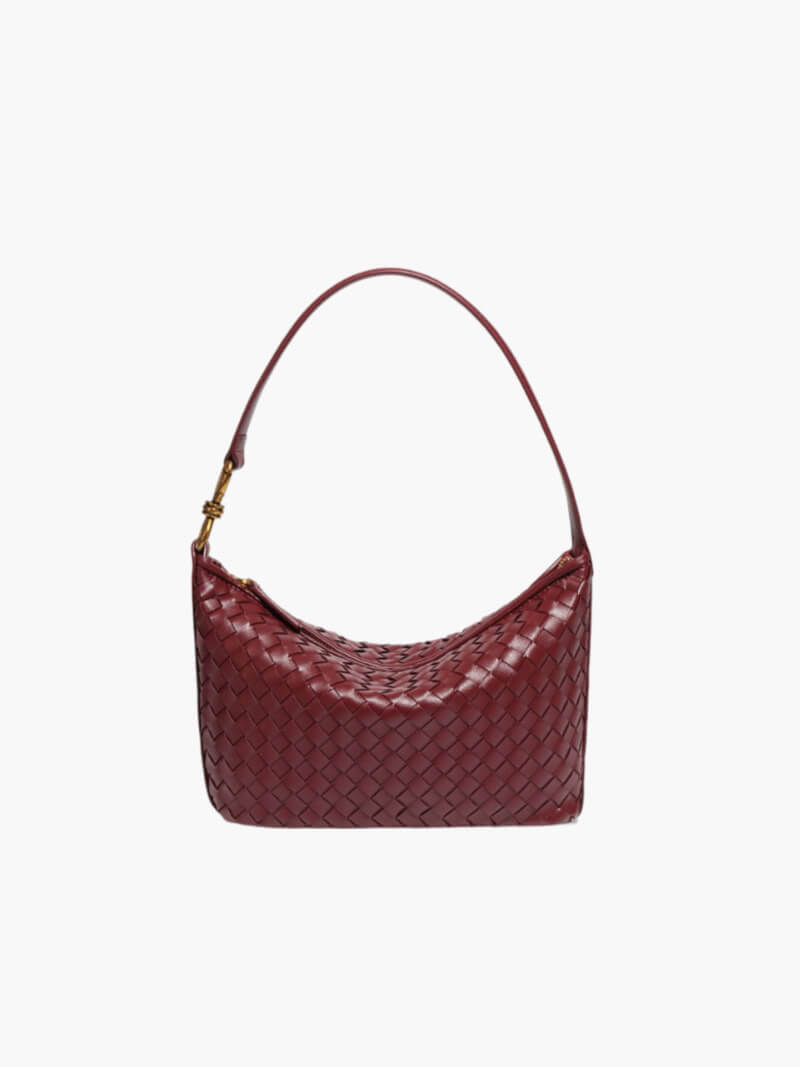 Geweven leren hobo tas dames – chique en veelzijdige