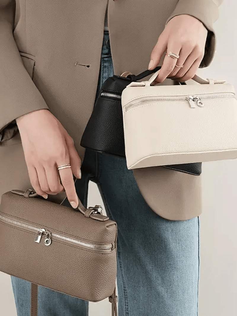 Gestructureerde handtas dames - elegante leren tas