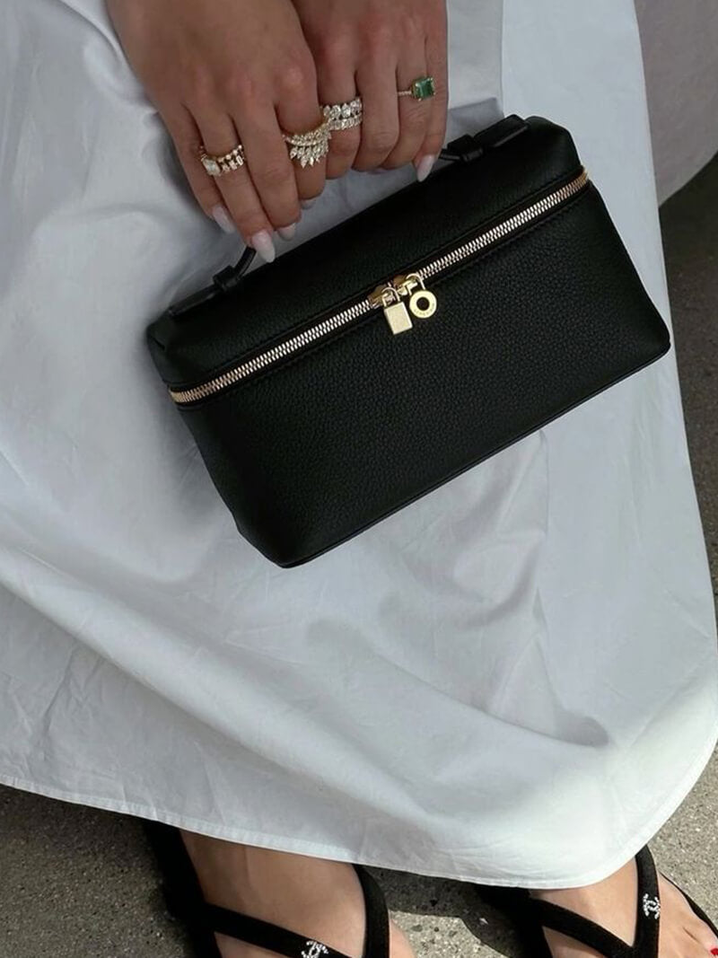 Gestructureerde handtas dames - elegante leren tas