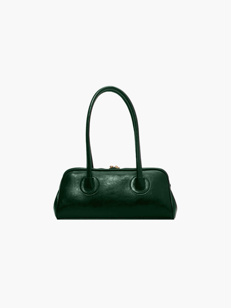 Strakke leren schoudertas dames - klassieke vintage look