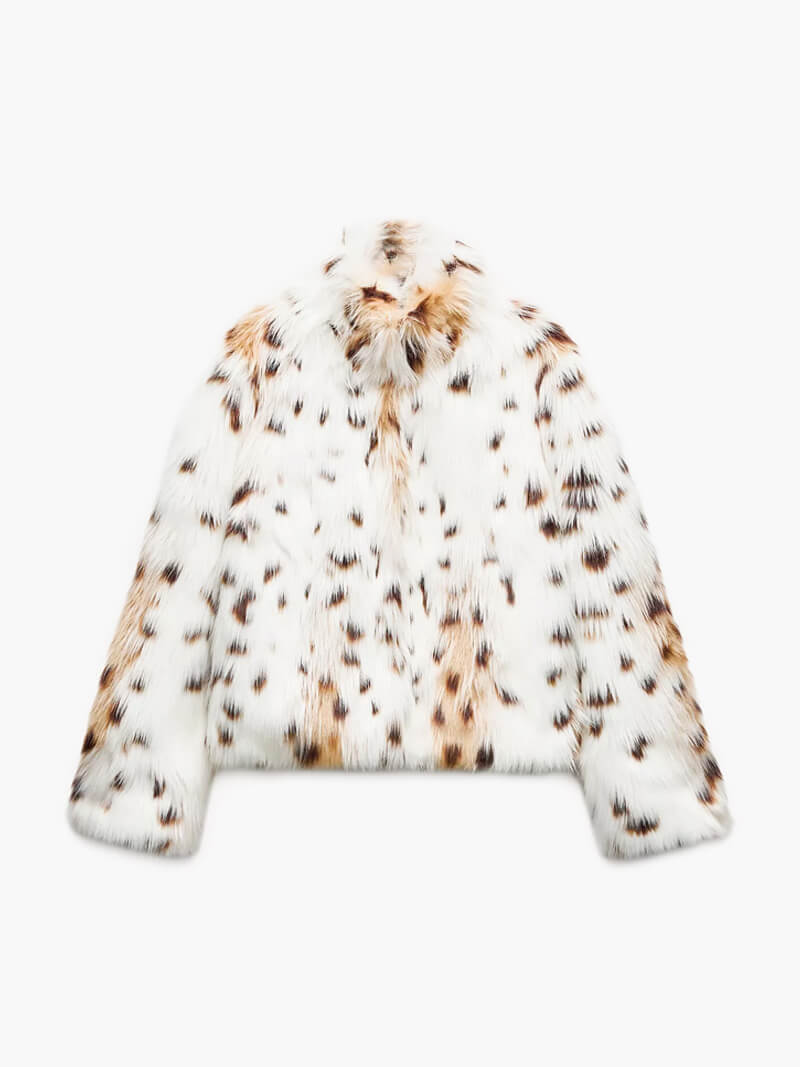 Leopard Velvetfur Coat – Statement Jas voor Dames met Gedurfd Luipaardpatroon