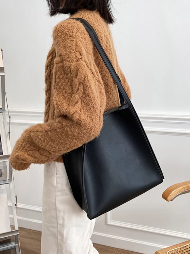Leren schoudertas dames - casual dagelijkse tas