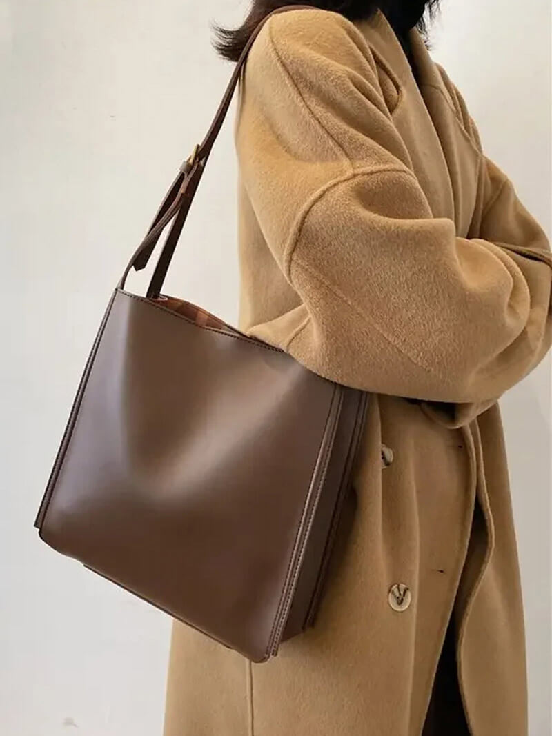 Leren schoudertas dames - casual dagelijkse tas