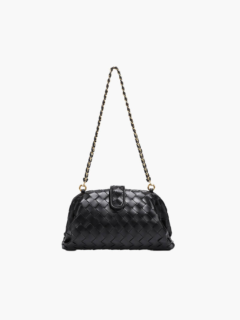 Geweven schoudertas voor dames - leren en elegante tas