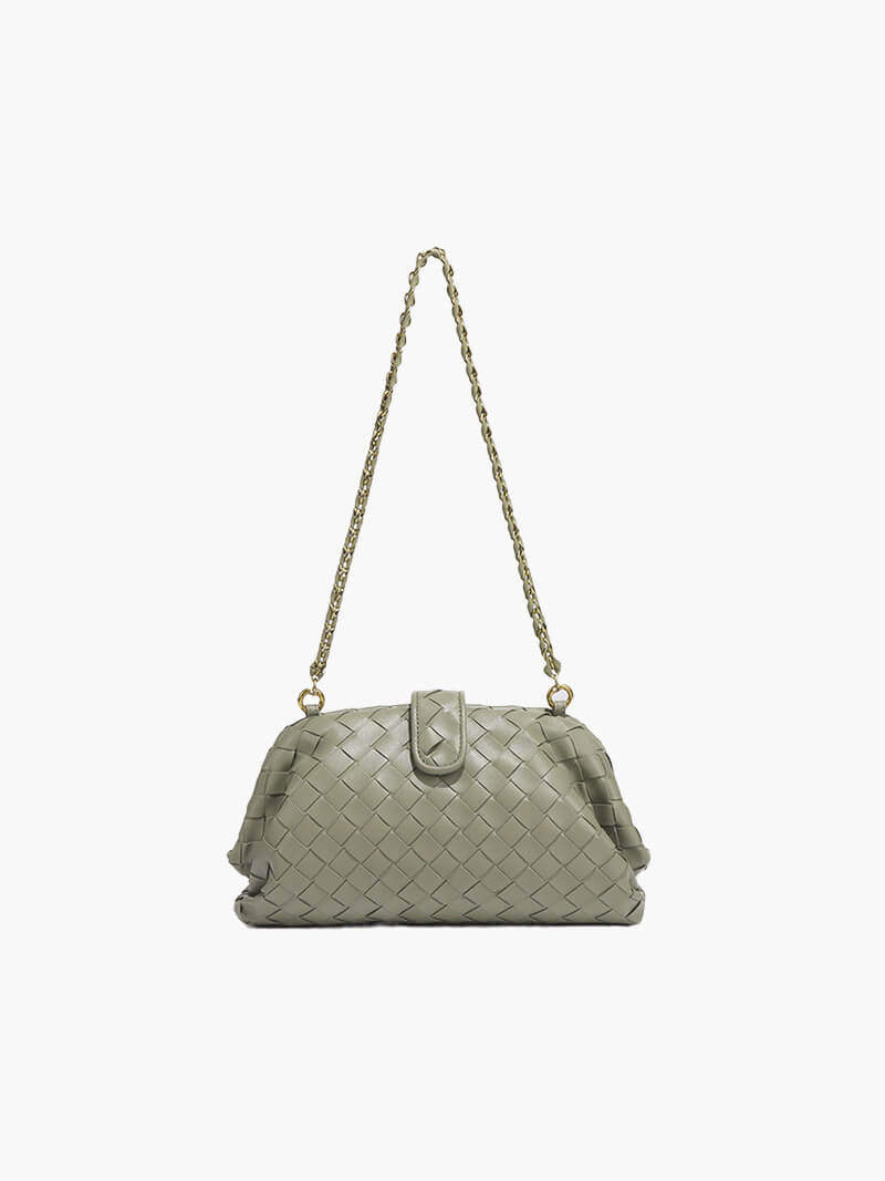 Geweven schoudertas voor dames - leren en elegante tas