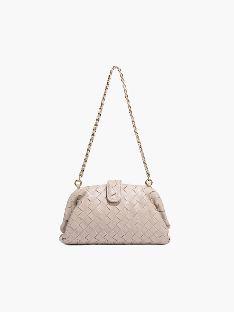 Geweven schoudertas voor dames - leren en elegante tas