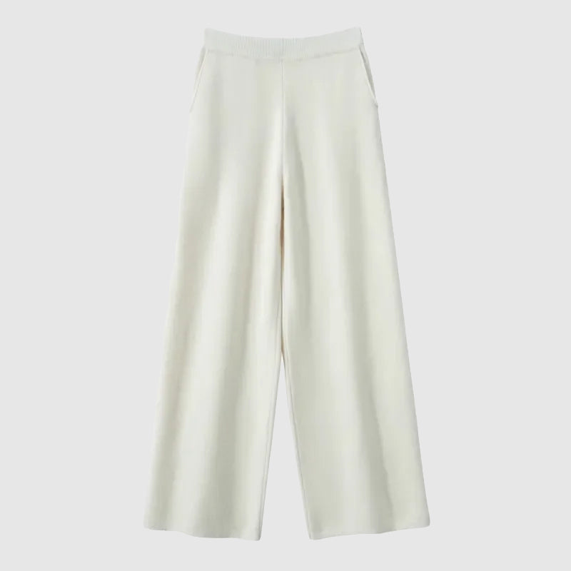 Emma Relaxed Fit Wide Leg Pants | Solid Full-Length Pants