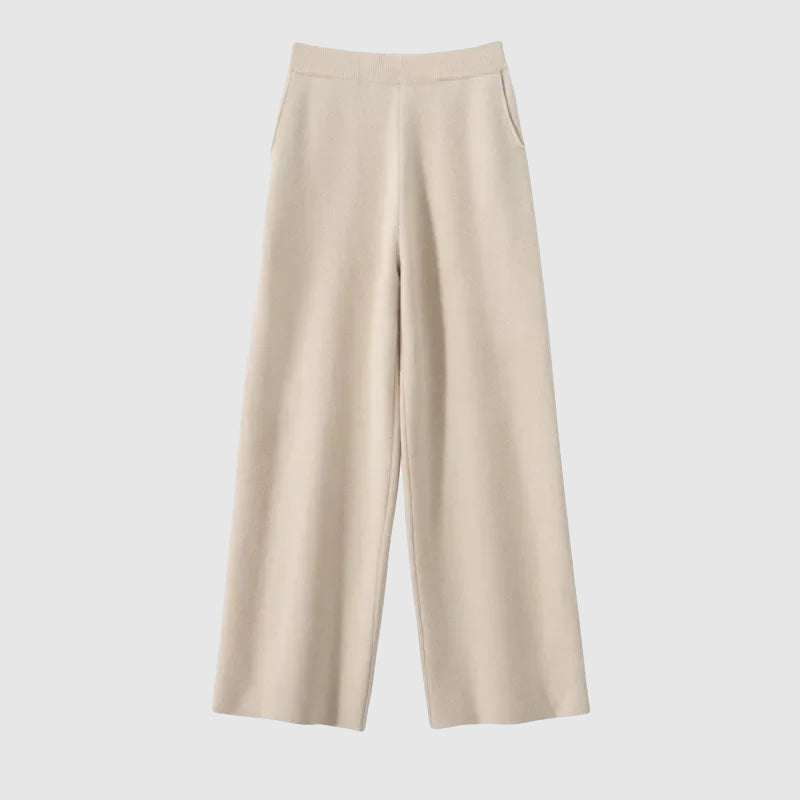 Emma Relaxed Fit Wide Leg Pants | Solid Full-Length Pants