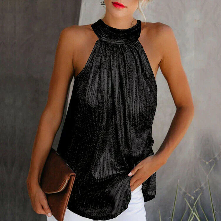 Trendy Mouwloze Haltertop – Chic & Elegant voor Elke Gelegenheid