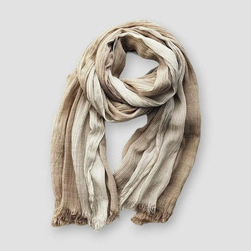 Oscar Ribbed Scarf | Colourblock Long Fringed Scarf