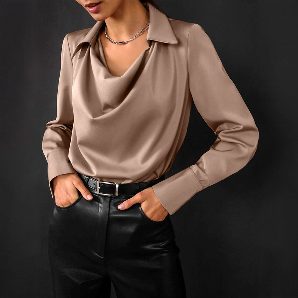 Isabeau – Luxe Satijnen Blouse met V-hals | Tijdloze elegantie & moeiteloos stijlvol