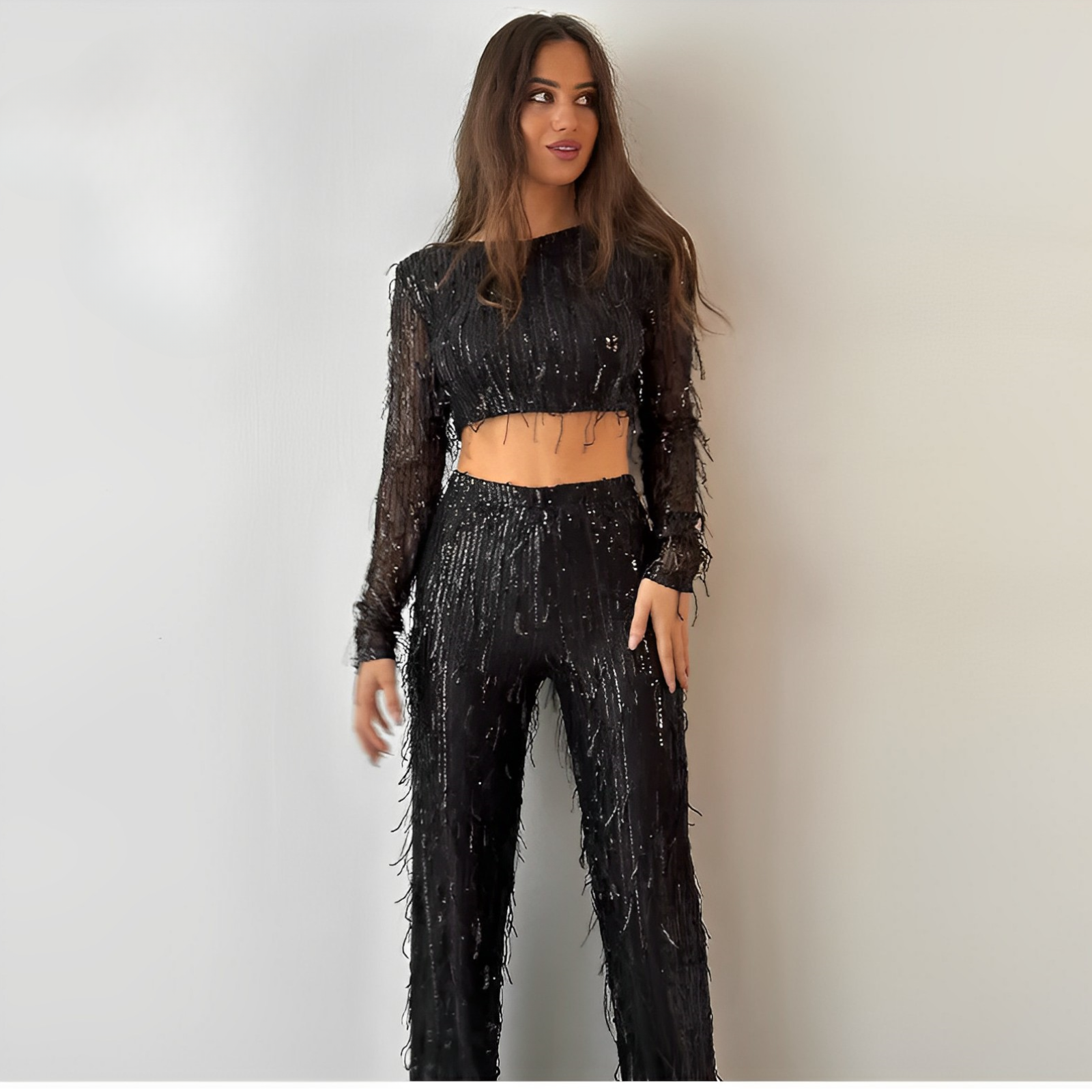 Soraya - Elegante crop top twee-delige dames set