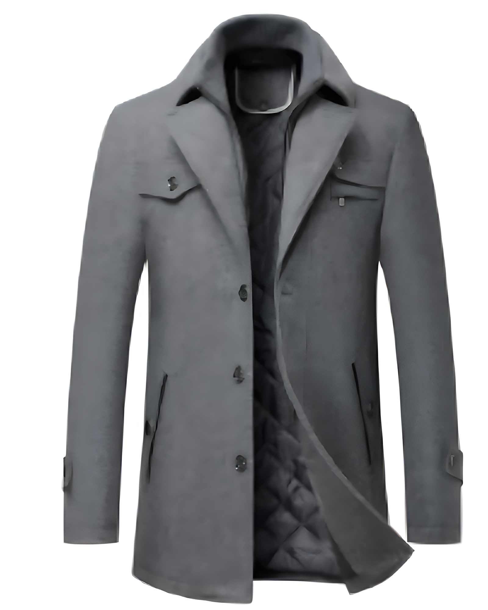 Heren Trenchcoat - Klassieke Reverskraag - Knoopsluiting met Rits - Flapzakken
