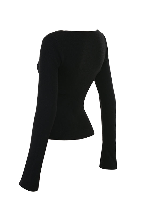 Dames Vest - Korte Pasvorm - Kanten Details - Lange Mouwen - Getailleerd Model