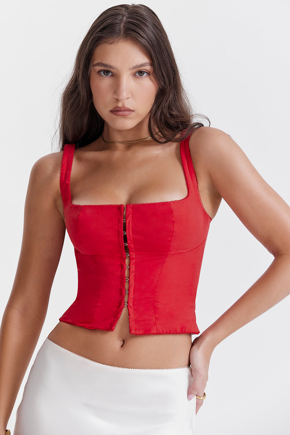 Dames Korsettop – Satijnlook – Vierkante Halslijn – Figuurcorrigerende Pasvorm
