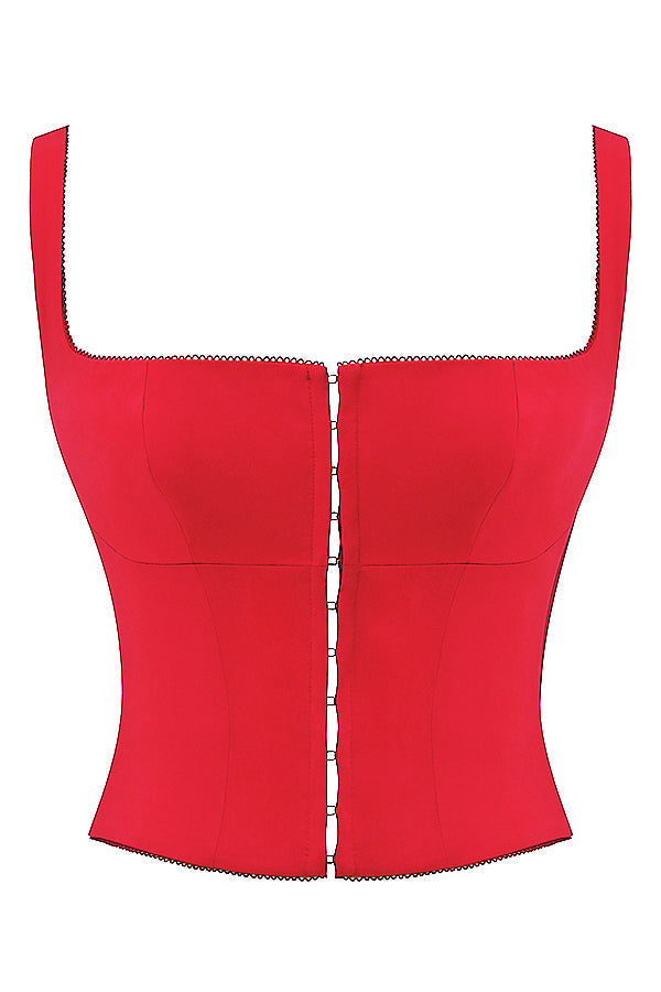 Dames Korsettop – Satijnlook – Vierkante Halslijn – Figuurcorrigerende Pasvorm