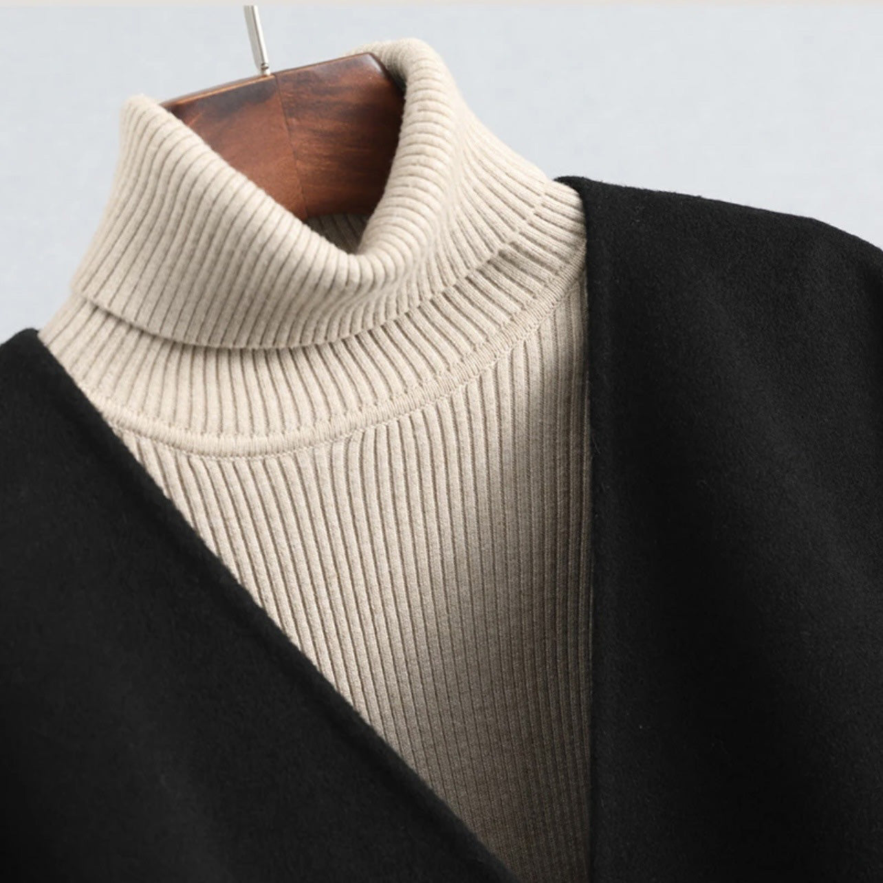 Olivia Draped Cape Coat | Toggle Closure Hip-Length Coat