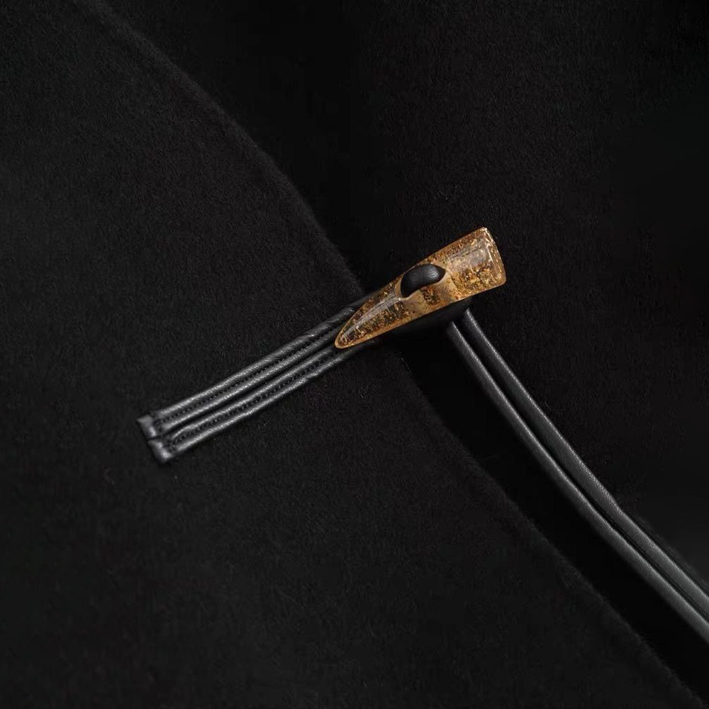 Olivia Draped Cape Coat | Toggle Closure Hip-Length Coat