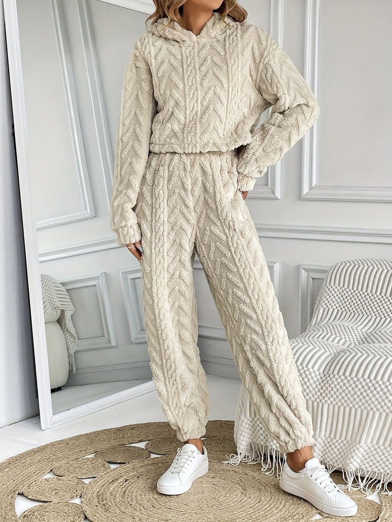 Linnea – Warme Tweedelige Winter Set met Hoodie voor Dames