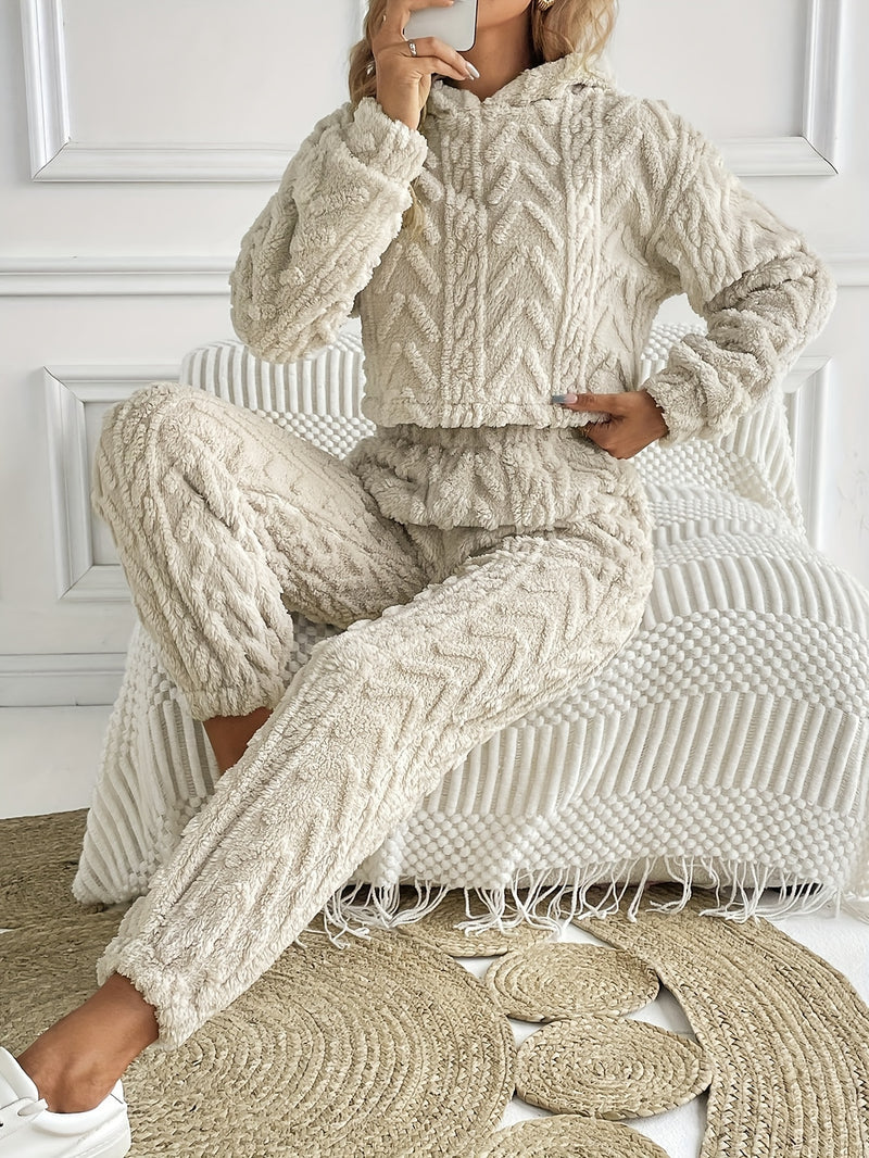 Linnea – Warme Tweedelige Winter Set met Hoodie voor Dames