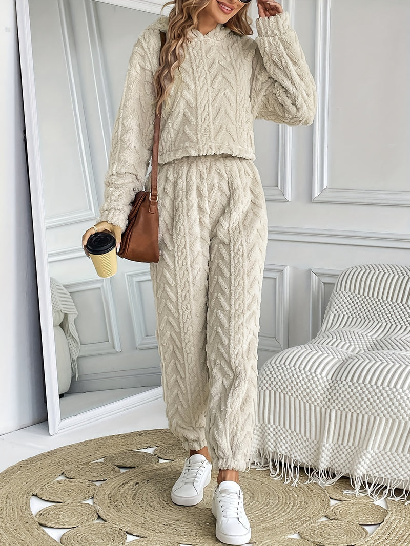 Linnea – Warme Tweedelige Winter Set met Hoodie voor Dames