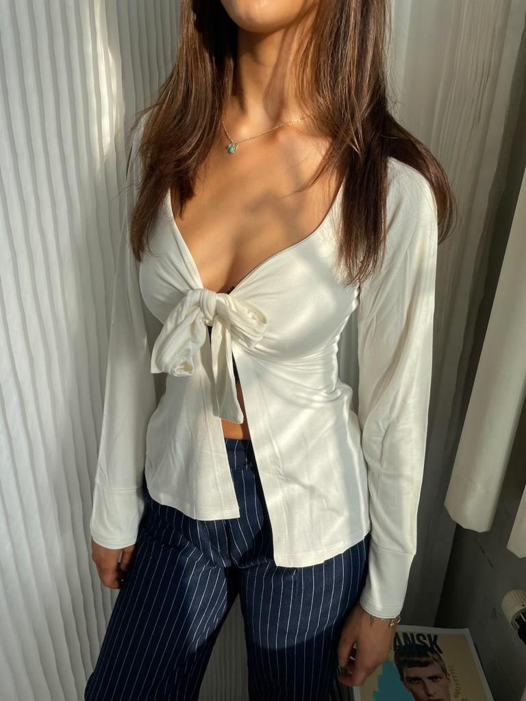 Amélie - Lange Mouwen Top met Strikdetail