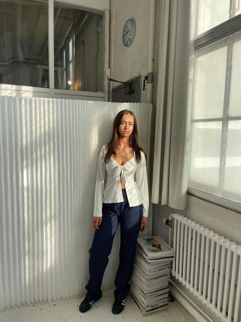 Amélie - Lange Mouwen Top met Strikdetail