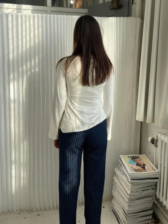 Amélie - Lange Mouwen Top met Strikdetail