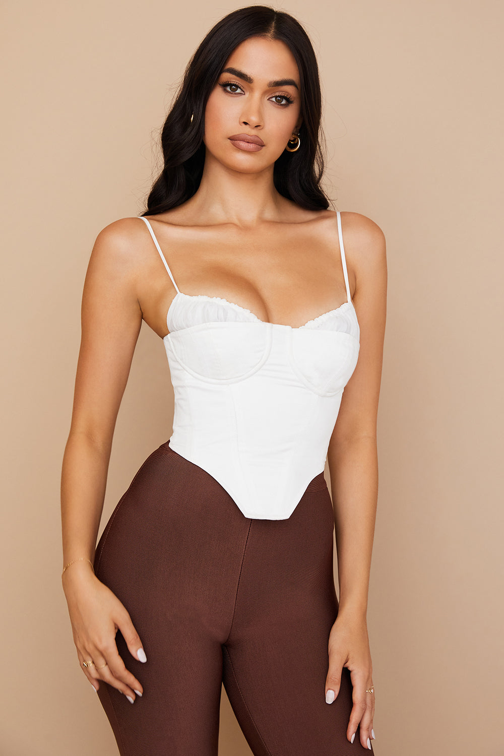 Dames Corset Top – Figuurnaden – Sweetheart Halslijn – Spaghettibandjes – Getailleerd
