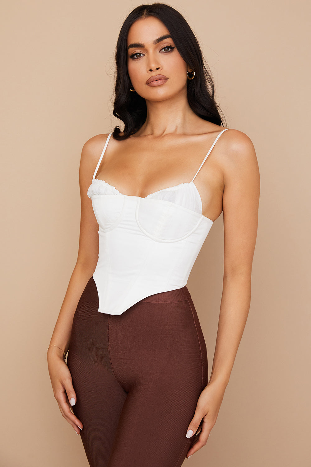 Dames Corset Top – Figuurnaden – Sweetheart Halslijn – Spaghettibandjes – Getailleerd
