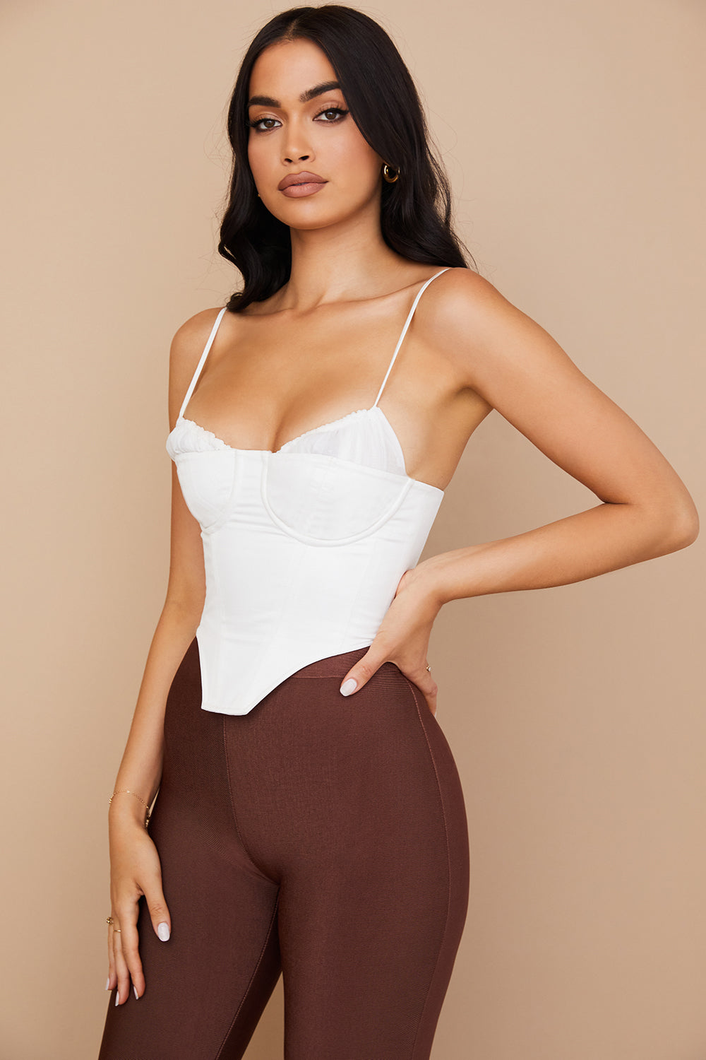 Dames Corset Top – Figuurnaden – Sweetheart Halslijn – Spaghettibandjes – Getailleerd