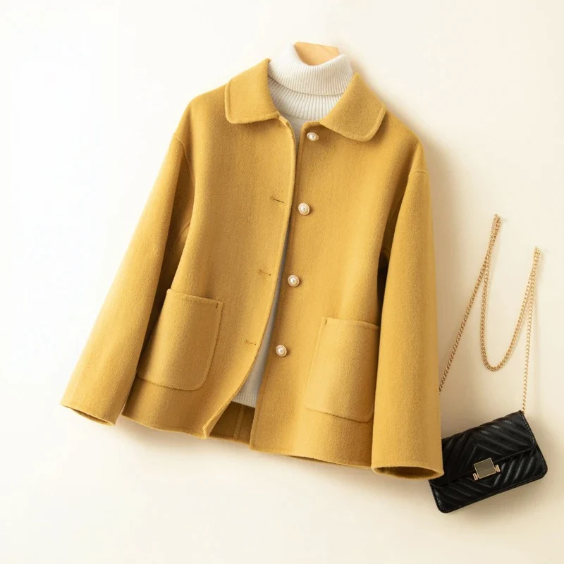Olivia Relaxed Fit Coat | Rounded Collar Button Front Coat