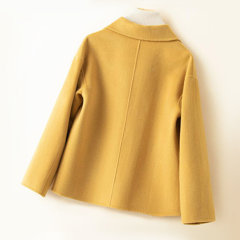 Olivia Relaxed Fit Coat | Rounded Collar Button Front Coat