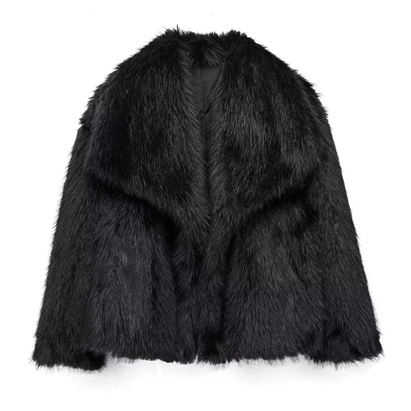 Isabella Relaxed Fit Coat | Fur Trim Oversized Collar Coat
