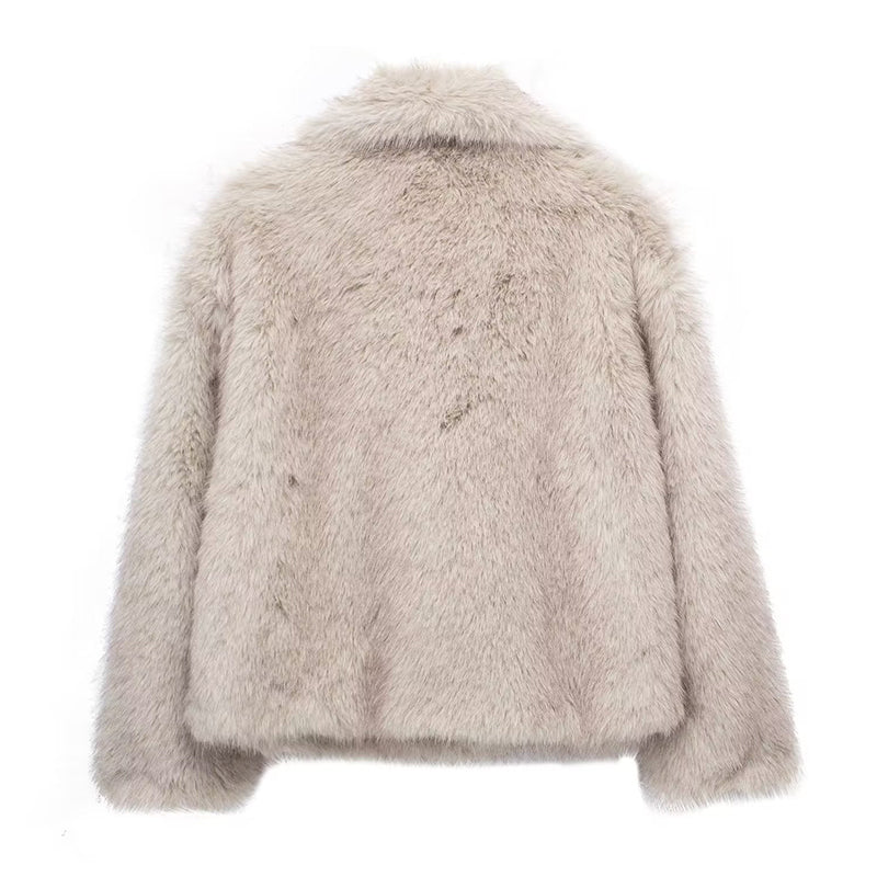 Isabella Relaxed Fit Coat | Fur Trim Oversized Collar Coat