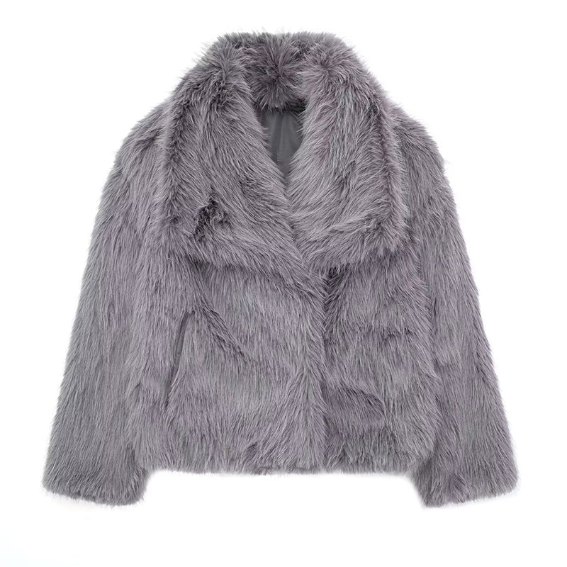 Isabella Relaxed Fit Coat | Fur Trim Oversized Collar Coat