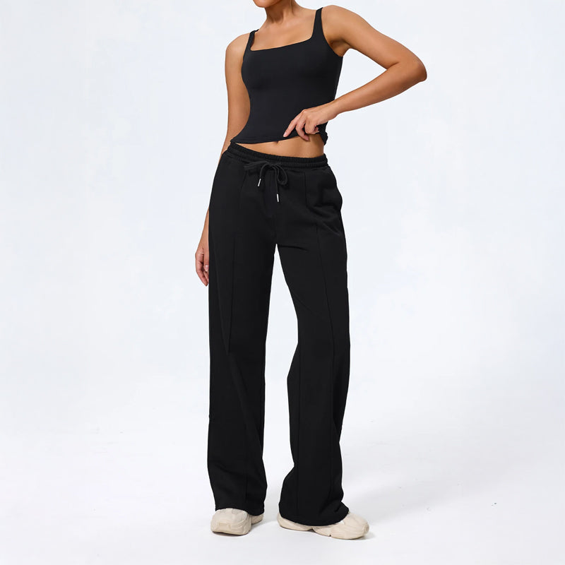 Rosie Wide Leg Lounge Pants | Drawstring Waist Relaxed Fit Pants
