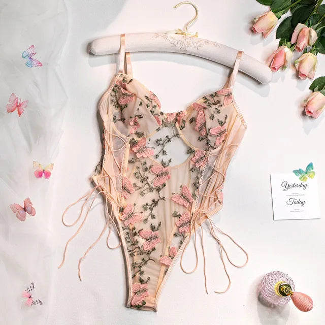 Amélie | Geborduurde Vlinder Bodysuit