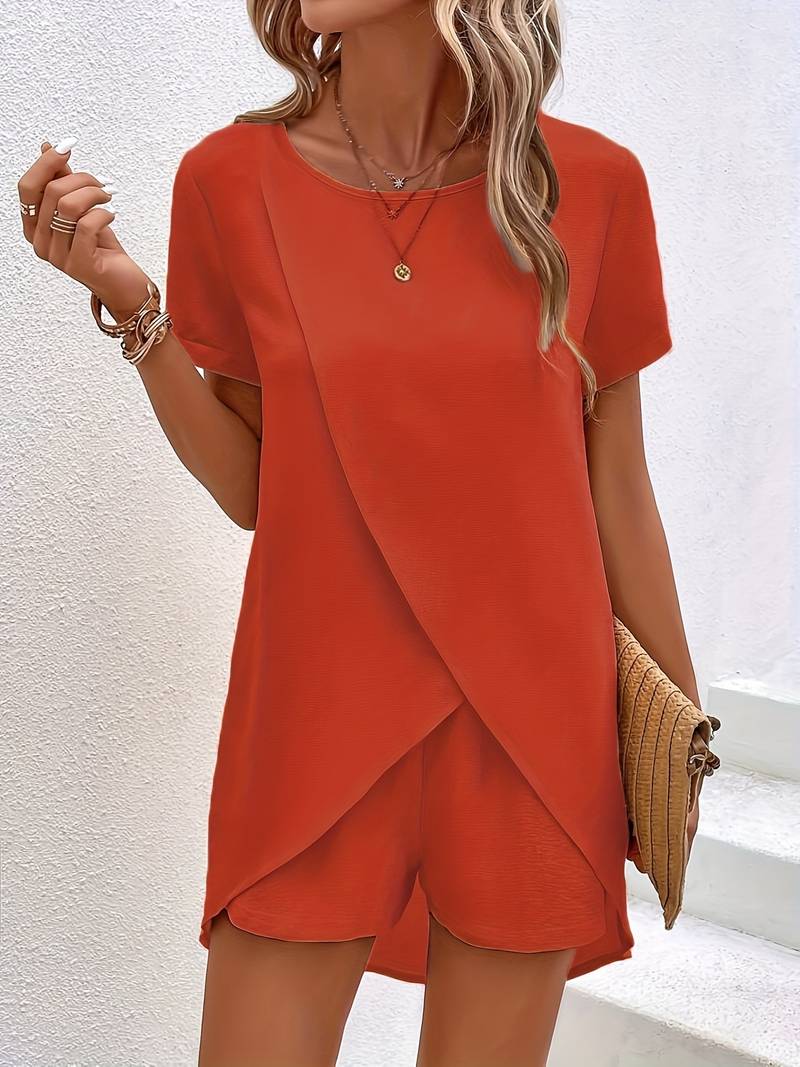 Esma | asymmetrische top en shorts set