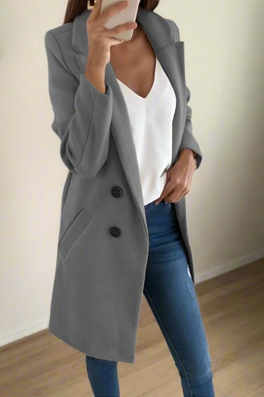 Dubbelbreasted blazer voor dames zwart en grijs - elegant en veelzijdig