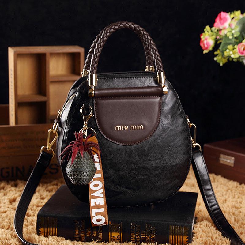Leren handtas - stijlvolle dames schoudertas met decoratief detail