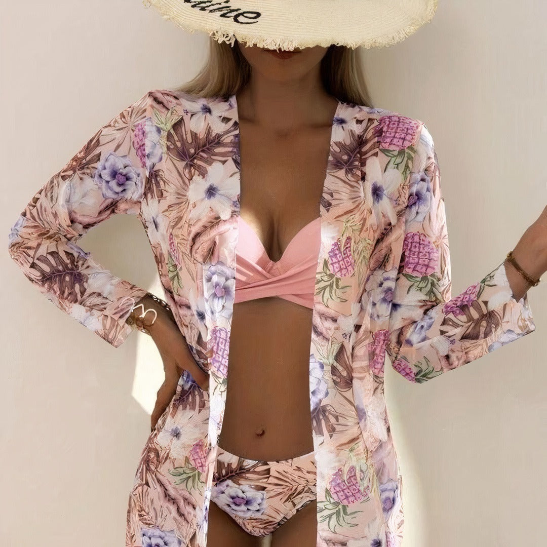 Lyn - 3-Delige Bikini Set met Bloemenprint voor Vrouwen