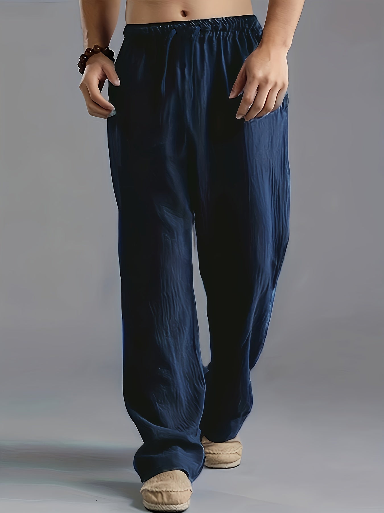 Herenbroek – Relaxed Fit – Elastische Taille – Ademend Natuurlijk Materiaal