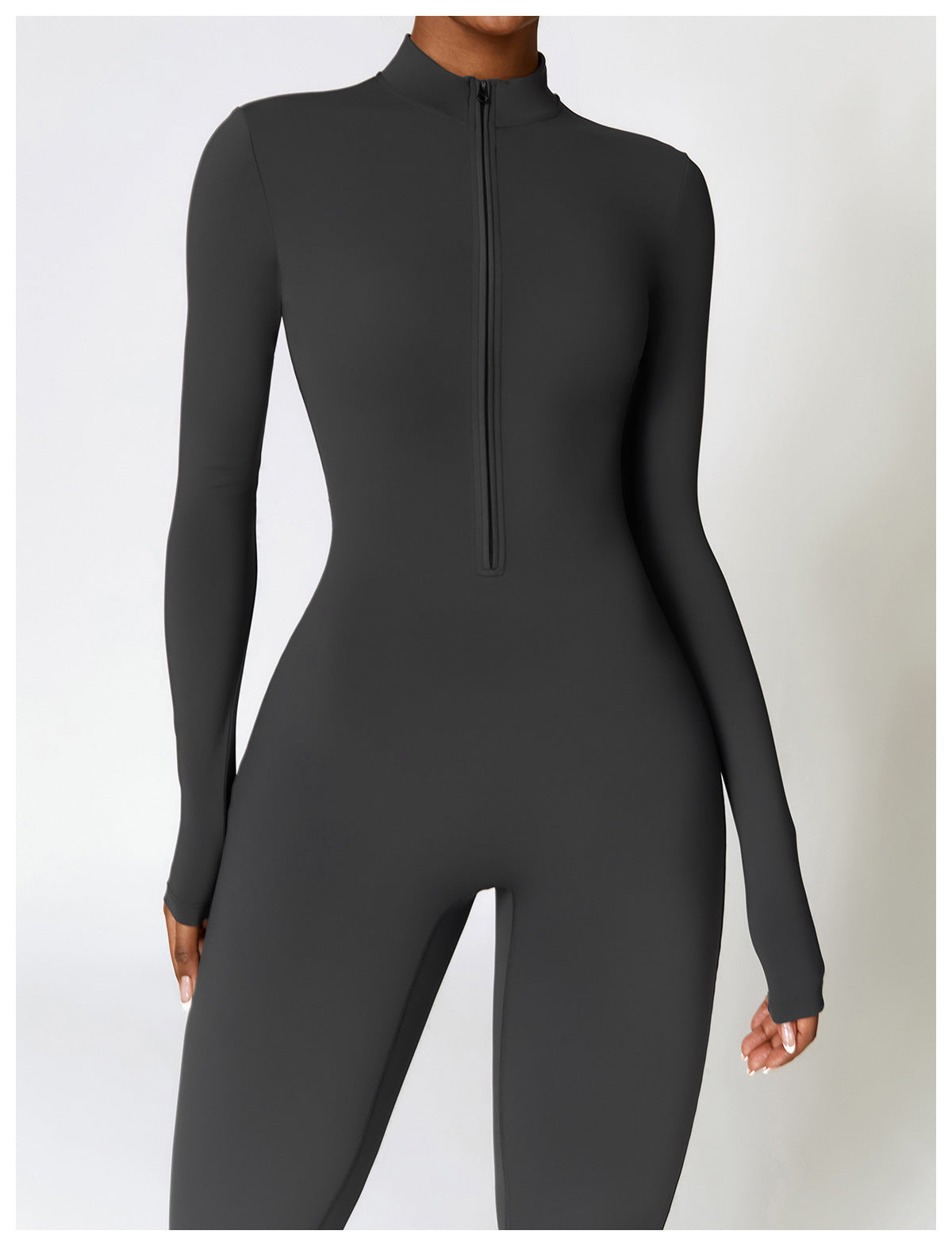 Winter Fleece-lined Yoga Jumpsuit Long Sleeve Warm