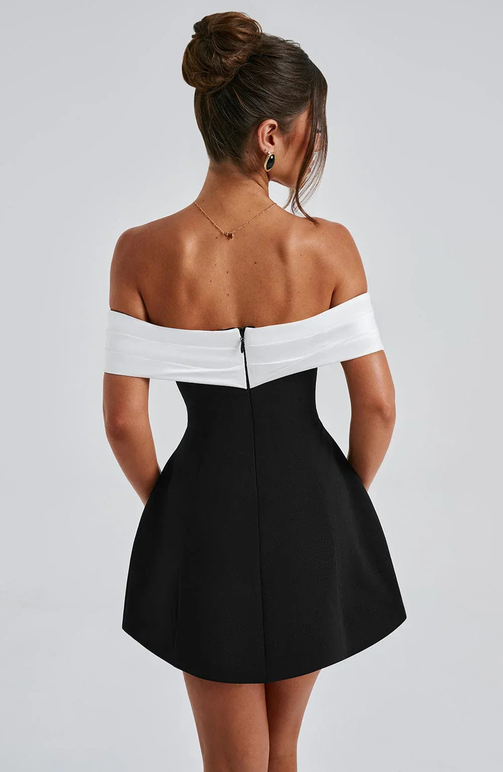 NOELLE MINI DRESS - BLACK/WHITE