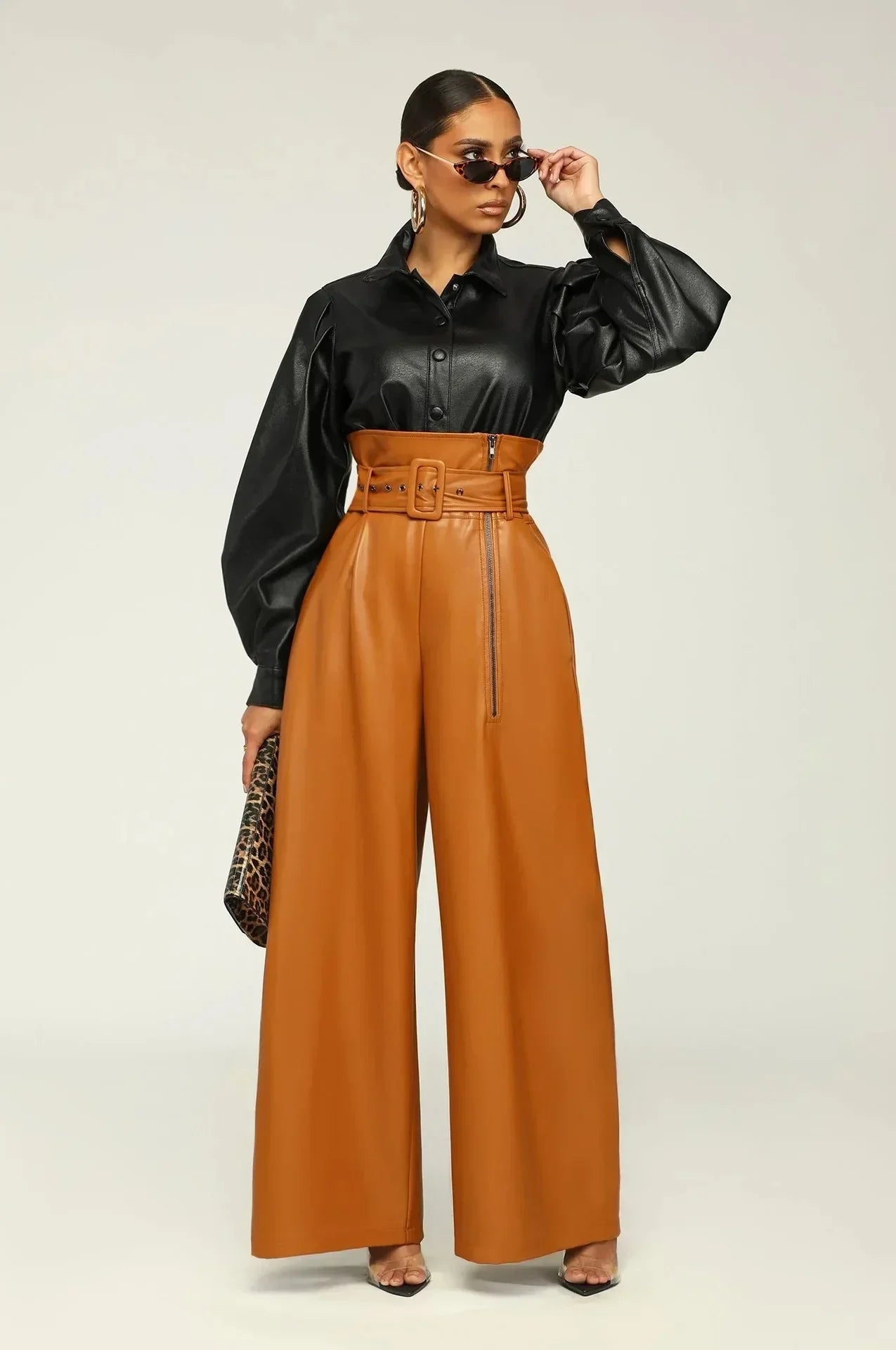 High Waist Women Wide Pants